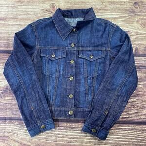 Level 99 Jean Jacket Women’s Button Down Denim Dark Wash Size S